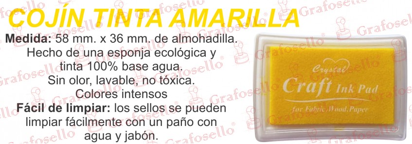 Cojín de tinta amarilla.   **$299 Pesos